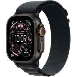 Apple Watch Ultra 3 Titanium 49mm Αδιάβροχο με eSIM και Παλμογράφο (Black Titanium Case with Black Alpine Loop - Large)
