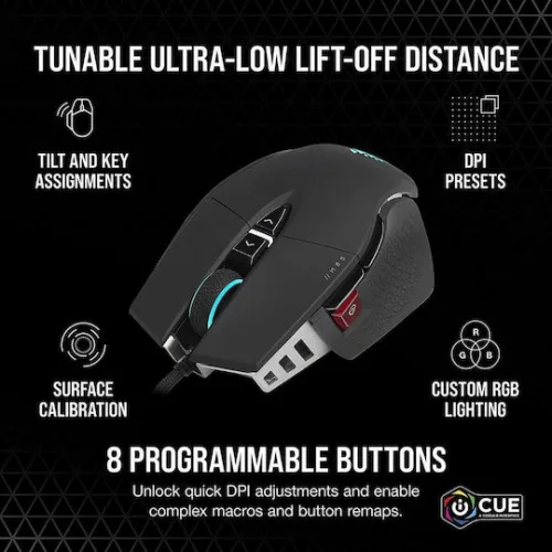 Corsair Wired Gaming Mouse M65 RGB Ultra Tunable FPS 26.000 Dpi - Black - CH-9309411-EU2