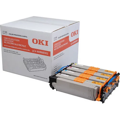 OKI 44968301 Γνήσιο Multipack Drum Laser Εκτυπωτή Κίτρινο/Κυανό/Ματζέντα/Μαύρο 4τμχ