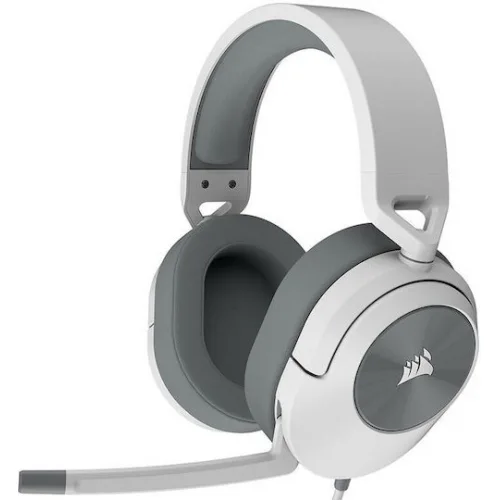 Corsair HS55 Stereo Over Ear Gaming Headset με σύνδεση 3.5mm Λευκό