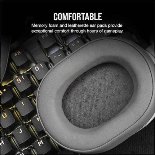 Corsair HS55 Stereo Over Ear Gaming Headset με σύνδεση 3.5mm Λευκό