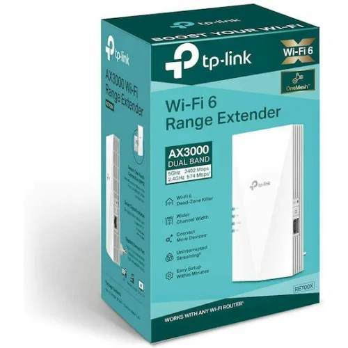 TP-LINK RE700X v1 Mesh WiFi Extender Dual Band (2.4 & 5GHz) 3000Mbps