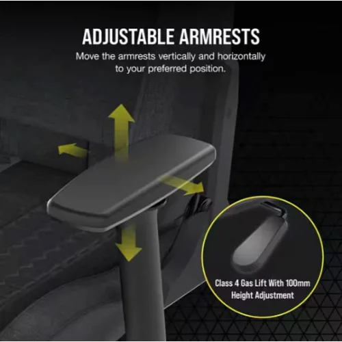 Corsair TC100 Relaxed Υφασμάτινη Καρέκλα Gaming με Ρυθμιζόμενα Μπράτσα Μαύρη