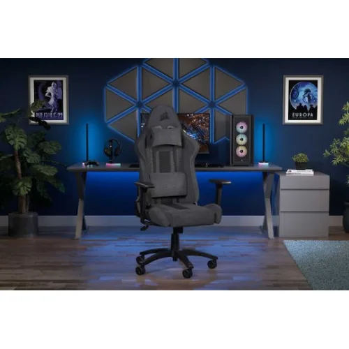 Corsair TC100 Relaxed Υφασμάτινη Καρέκλα Gaming με Ρυθμιζόμενα Μπράτσα Μαύρη