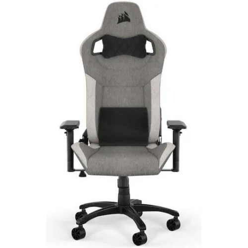 Corsair T3 Rush Fabric (2023) Υφασμάτινη Καρέκλα Gaming με Ρυθμιζόμενα Μπράτσα Γκρι/Λευκό