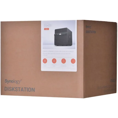 Synology DiskStation DS423 NAS Tower με 4 θέσεις για HDD/SSD και 2 θύρες Ethernet