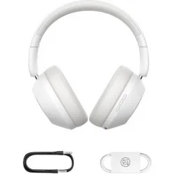 Baseus Bass 30 Max Ασύρματα / Ενσύρματα On Ear Ακουστικά με 50 ώρες Λειτουργίας και Quick Charge Λευκά