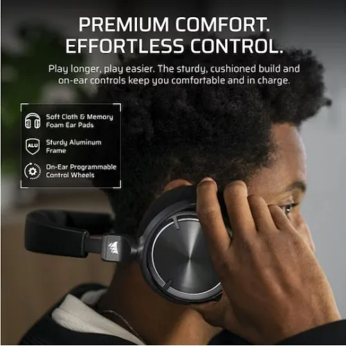 Corsair Virtuoso MAX Ασύρματο Over Ear Gaming Headset με σύνδεση Bluetooth Carbon Black for XBOX