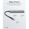Goobay USB 3.2 Hub 4 Θυρών με σύνδεση USB-C / USB-A Γκρι