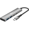 Goobay USB 3.2 Hub 4 Θυρών με σύνδεση USB-C / USB-A Γκρι