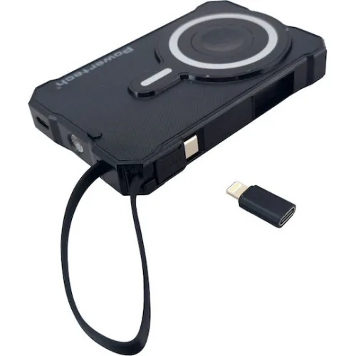 Powertech PT-1505 Ηλιακό MagSafe Power Bank 10000mAh 35W με Θύρα USB-C Power Delivery Μαύρο
