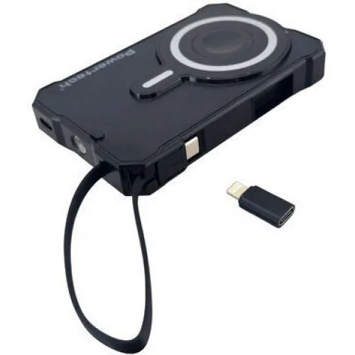 Powertech PT-1505 Ηλιακό MagSafe Power Bank 10000mAh 35W με Θύρα USB-C Power Delivery Μαύρο