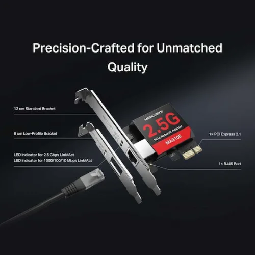 Mercusys Ενσύρματη Κάρτα Δικτύου Ethernet PCI-e