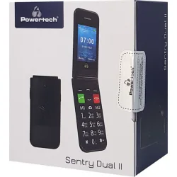 Powertech Sentry Dual II Single SIM Κινητό με Μεγάλα Κουμπιά Μαύρο