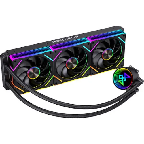 Monarch Gear Styx Υδρόψυξη Επεξεργαστή Τριπλού Ανεμιστήρα 120mm για Socket AM4/AM5/1700/1200 με RGB Φωτισμό