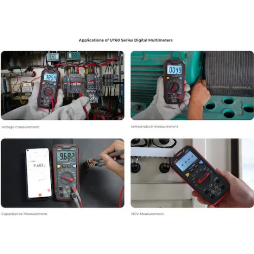 Uni-T Ψηφιακό Πολύμετρο True RMS με Μέτρηση AC / DC / Αντίστασης / Χωρητικότητας / Θερμοκρασίας UT60BT