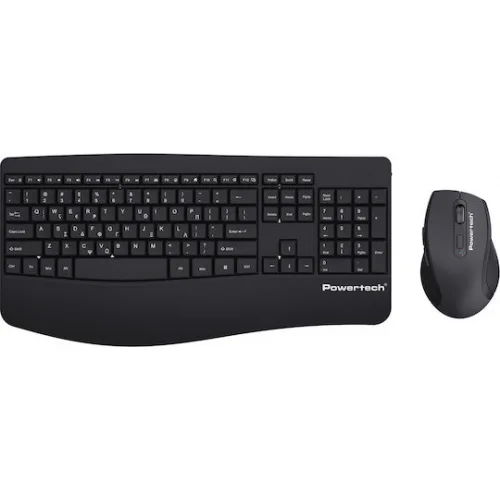 Powertech PT-1490 Ασύρματο Bluetooth Σετ Πληκτρολόγιο & Ποντίκι για Tablet Ελληνικό