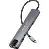 Powertech USB-C Docking Station με HDMI 4K PD Ethernet Γκρι (PT-1537)