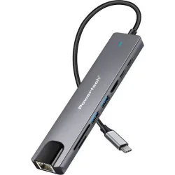 Powertech USB-C Docking Station με HDMI 4K PD Ethernet Γκρι (PT-1537)
