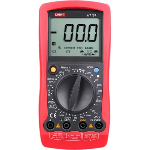 Uni-T Ψηφιακό Πολύμετρο με Buzzer με Μέτρηση AC / DC / Αντίστασης UT107