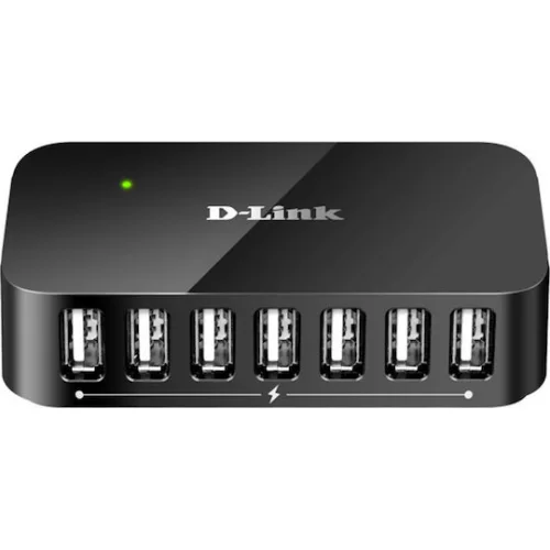 D-Link DUB-H7 D1 v1 USB 2.0 Hub 7 Θυρών με σύνδεση USB-A και Εξωτερική Παροχή Ρεύματος