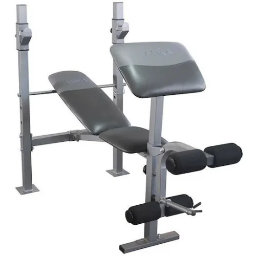 AMILA Ρυθμιζόμενος Πάγκος Γυμναστικής Γενικής Χρήσης με Ορθοστάτες Γκρι