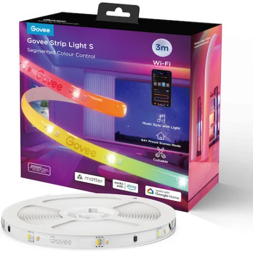 Govee Smart Ταινία LED Wi-Fi 24V RGB Φως 3m με Τροφοδοτικό