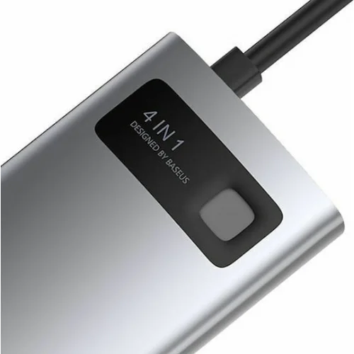 Baseus Metal Gleam Series USB-C Docking Station με HDMI 4K PD Ασημί