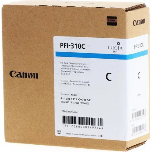 Canon PFI-310 Γνήσιο Μελάνι Εκτυπωτή InkJet Κυανό (2360C001)