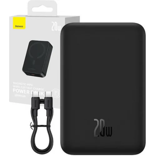 Baseus Mini MagSafe Power Bank 20000mAh 20W με Θύρα USB-C Power Delivery Μαύρο