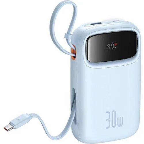 Baseus QPow 2 Power Bank 10000mAh 30W με Θύρα USB-A και Θύρα USB-C Μπλε