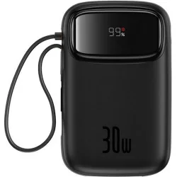 Baseus QPow 2 Power Bank 10000mAh 30W με Θύρα USB-A και Θύρα USB-C Μαύρο