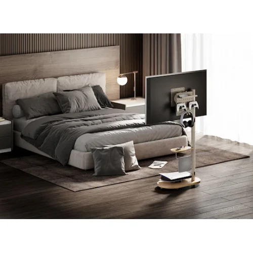 Brateck FS54-22T-02W Βάση Τηλεόρασης Δαπέδου έως 43" και 15kg Ασημί