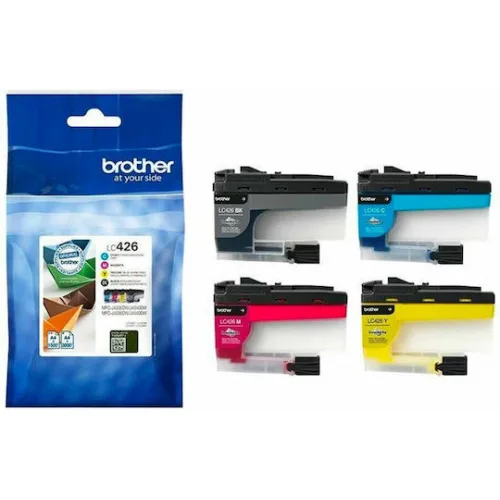 Brother LC426 Γνήσιο Πακέτο 4 Μελανιών Εκτυπωτή InkJet Κίτρινο / Κυανό / Ματζέντα / Μαύρο (LC-426VAL)