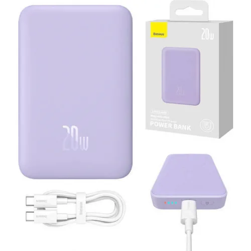 Baseus Mini Power Bank 10000mAh 20W με Θύρα USB-C Power Delivery Μωβ