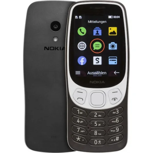 Nokia 3210 Dual SIM Κινητό με Κουμπιά (Αγγλικό Μενού) Grunge Black