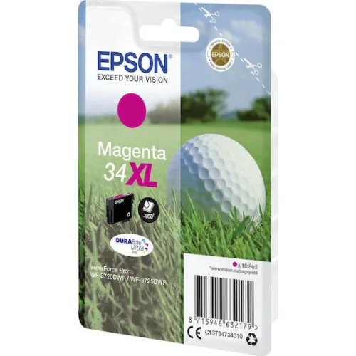 Epson 34XL Γνήσιο Μελάνι Εκτυπωτή InkJet Ματζέντα (C13T34734010)