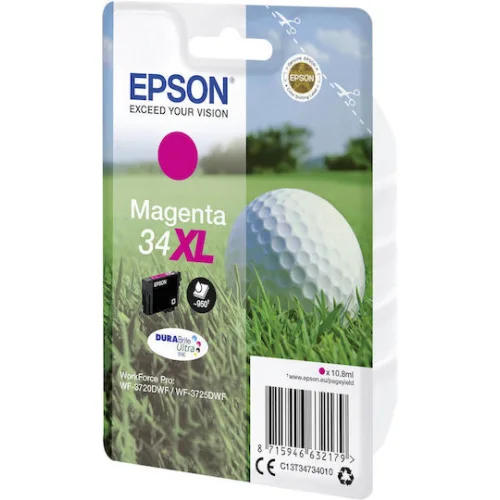 Epson 34XL Γνήσιο Μελάνι Εκτυπωτή InkJet Ματζέντα (C13T34734010)