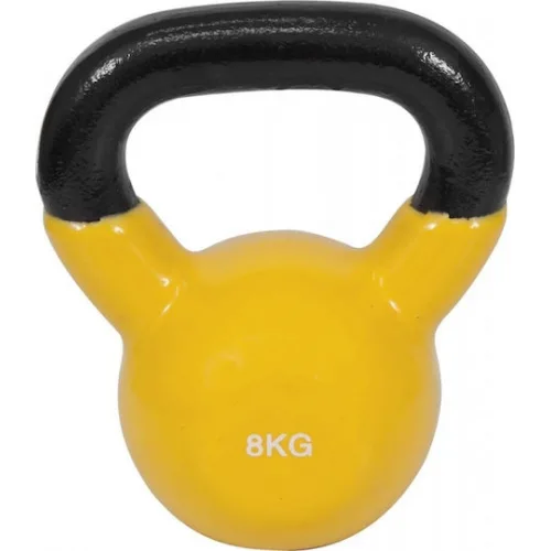 AMILA Kettlebell Βινυλίου 8kg Κίτρινο
