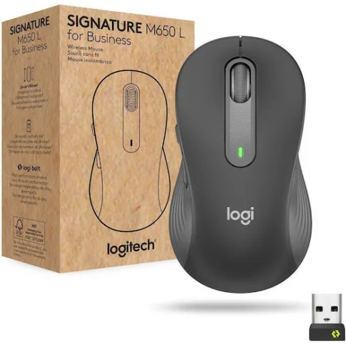 Logitech Signature M650 L for Business Ασύρματο Bluetooth Ποντίκι Graphite