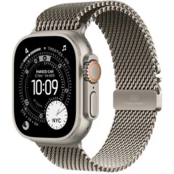Apple Watch Ultra 3 Titanium 49mm Αδιάβροχο με eSIM και Παλμογράφο (Natural Titanium Case with Natural Titanium Milanese Loop - Large)