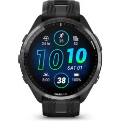 Garmin Forerunner 965 Titanium 47mm Αδιάβροχο Smartwatch με Παλμογράφο (Black/Powder Grey)