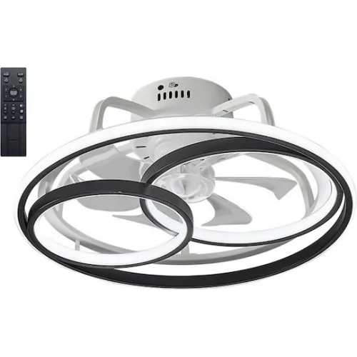 Powertech Ανεμιστήρας Οροφής 50cm με Φως και Τηλεχειριστήριο Μαύρος
