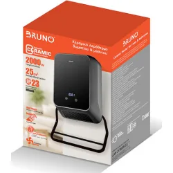 Bruno Κεραμικό Αερόθερμο Δωματίου Τοίχου Μαύρο 2000W