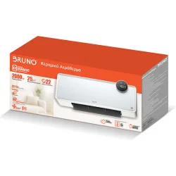 Bruno Κεραμικό Αερόθερμο Δωματίου Δαπέδου και Τοίχου Λευκό 2000W