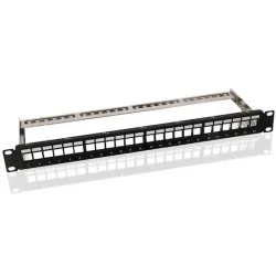 Goobay Patch Panel Keystone για Rack 1U 19" 24 Θυρών Μαύρο