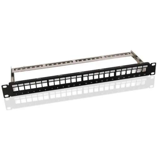 Goobay Patch Panel Keystone για Rack 1U 19" 24 Θυρών Μαύρο