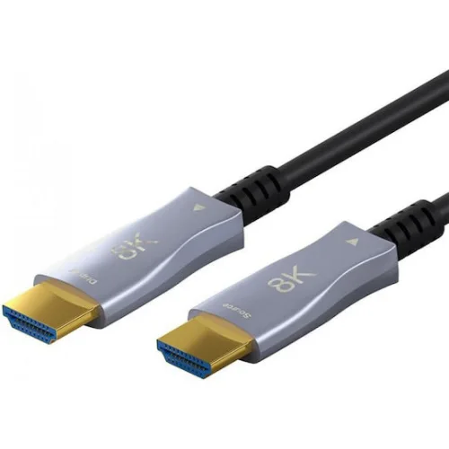 GOOBAY καλώδιο HDMI 2.1 65560 με Ethernet, AOC, 8K/60Hz, 48 Gbps, 30m, μαύρο