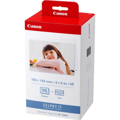 Canon KP-108IN Φωτογραφικό Χαρτί Selphy CP A6 (10x15) για Εκτυπωτές Θερμικής Εξάχνωσης/Μεταφοράς 108 Φύλλα
