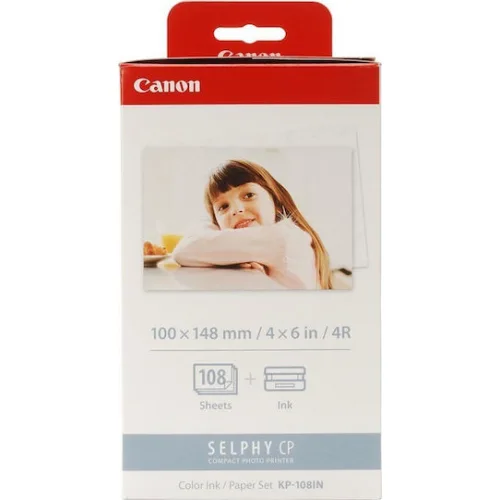 Canon KP-108IN Φωτογραφικό Χαρτί Selphy CP A6 (10x15) για Εκτυπωτές Θερμικής Εξάχνωσης/Μεταφοράς 108 Φύλλα